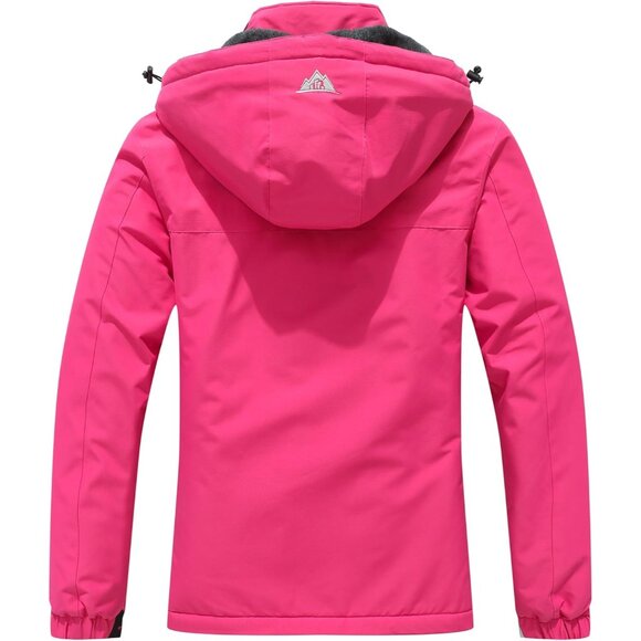 Women's Rose Red Waterproof Ski Jacket Warm Winter Coat Outdoor Snowboard Jacket - Picture 2 of 6